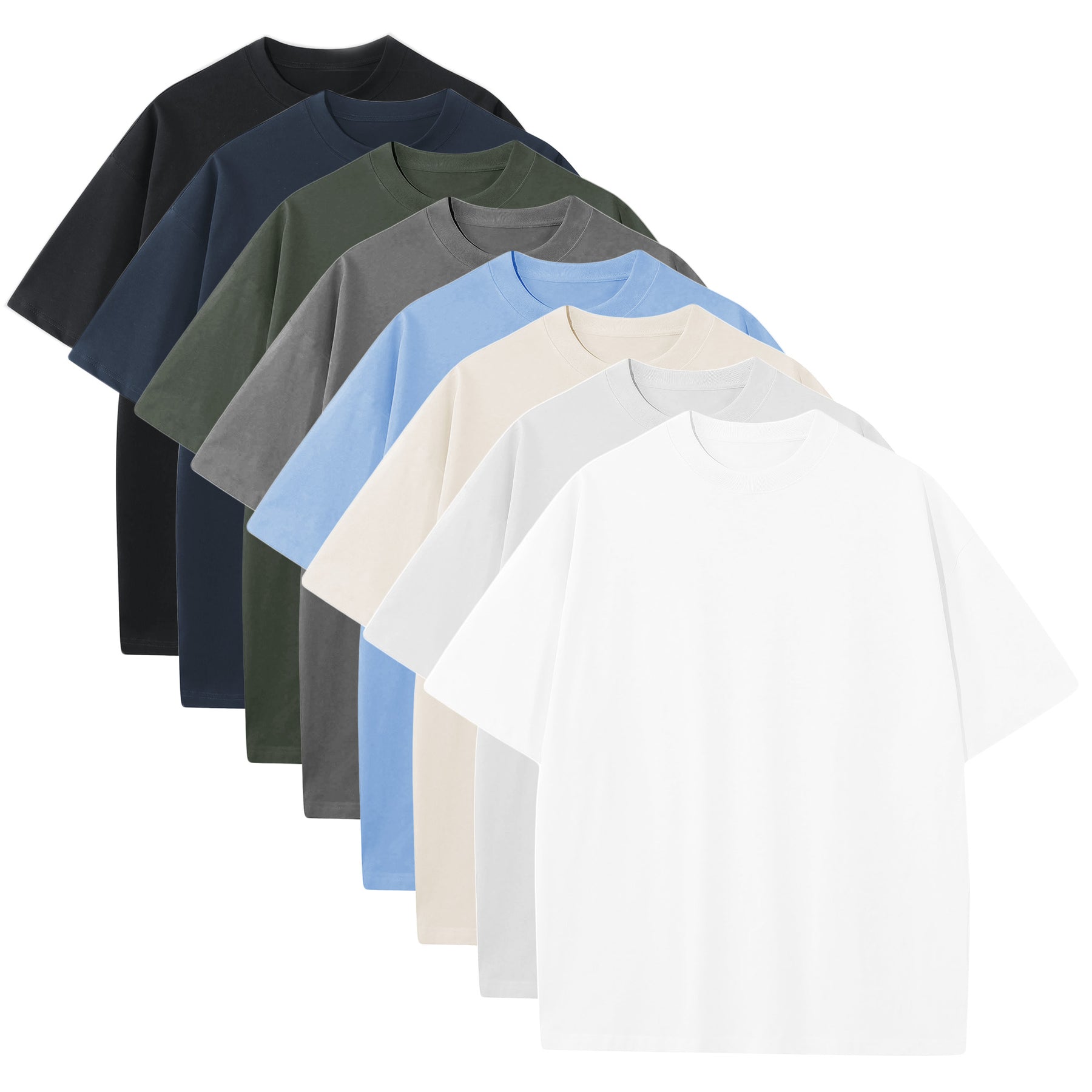 8-Pack - 275GSM Zware Losse Fit T-shirt