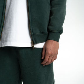 Loose Fit Washed Zip Up Hoodie